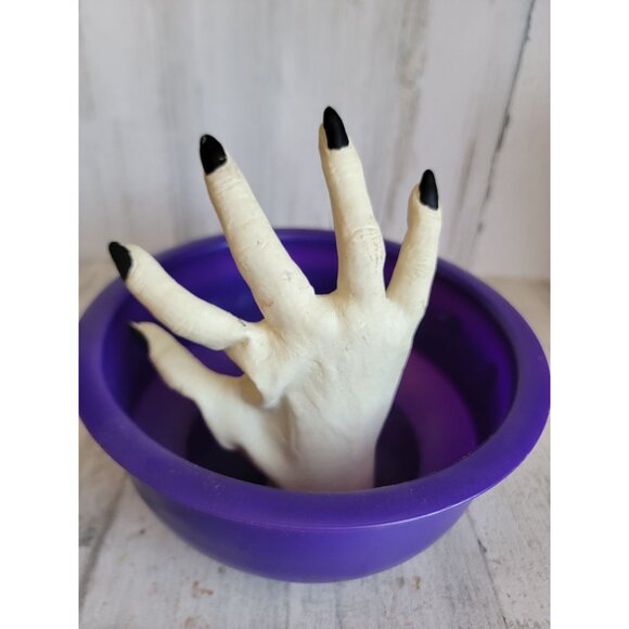 Gemmy purple AS IS candy bowl happy Halloween hand prop - Picture 10 of 13